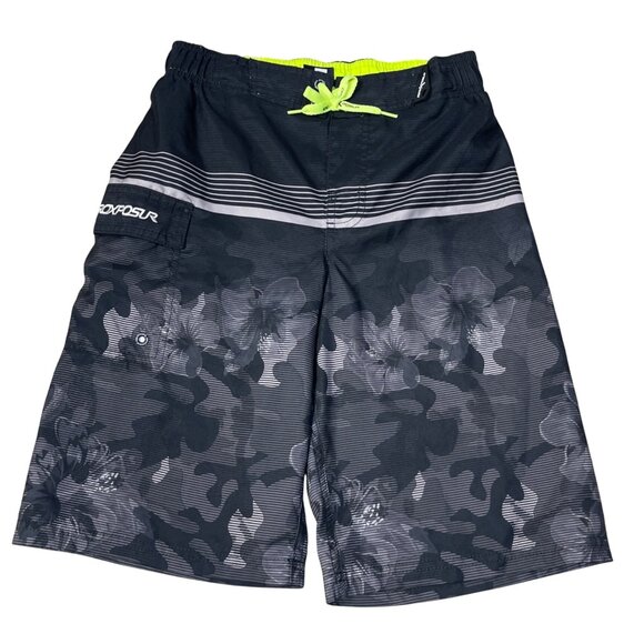2 Pair ZeroXPosur Boy's Swim Trunks Board Short Size 10/12 Flame Neon - Picture 7 of 11